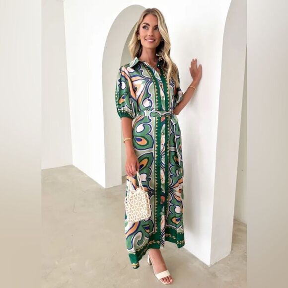 NWT Pink Diamond Jane Satin Ls Maxi Sz 8 - Picture 1 of 8